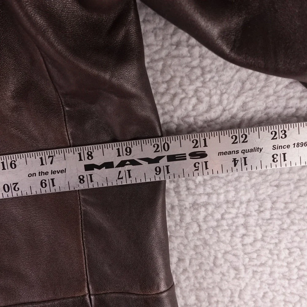 Banana Republic Mens Dark Brown Genuine Leather Two Button Blazer Jacket Size M